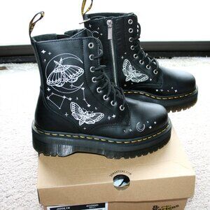 Dr Doc Martens Jadon 8 Eye Celestial Moth Lace Up Zipper Boots Women US 6 /Men 5